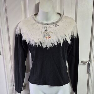 Tie-Dye Black & White Long Sleeve Grand Canyon Women's Top